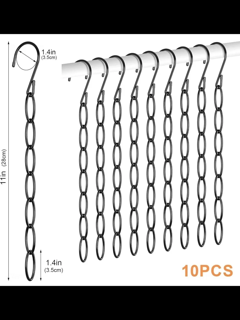Multi-Tier Metal Chain Pants and Scarf Hanger - Black